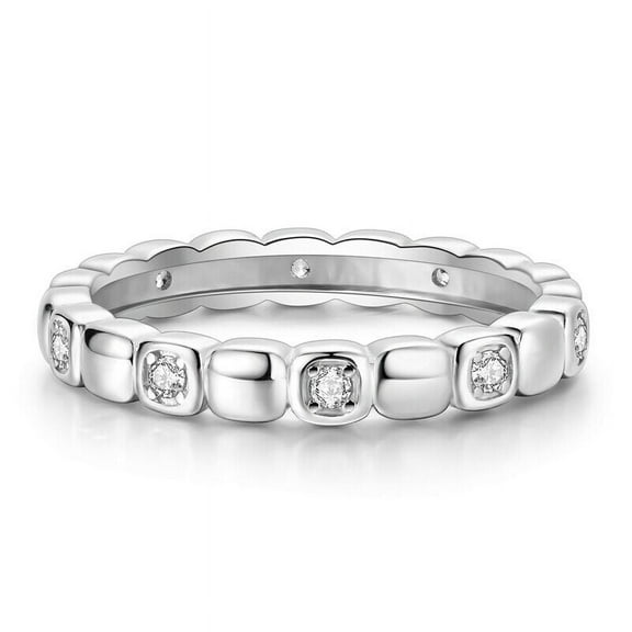 Full Eternity Diamond Anniversary Band Ring For Her 1.9 Ct Diamond 14K White Gold Over