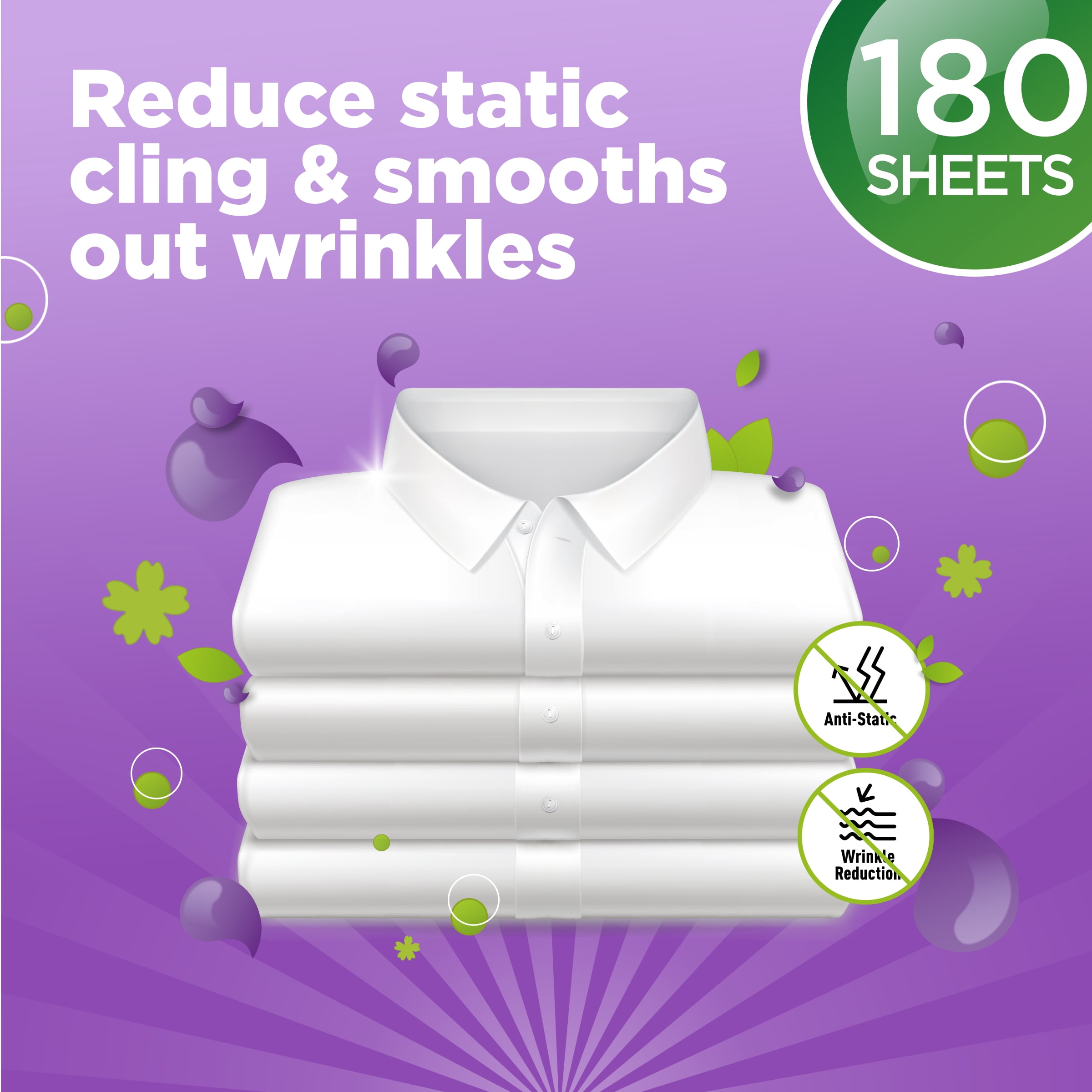 Great Value Ultimate Fresh Dryer Sheets, Blooming Lavender, 180 Count, Compare to Gain®