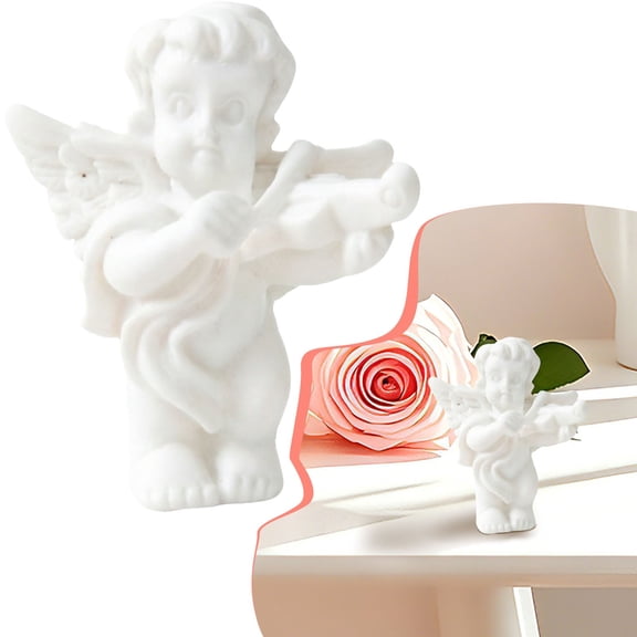 Little Angel Statues Mini Small Resin Angels Figurines for Home Decor (C)