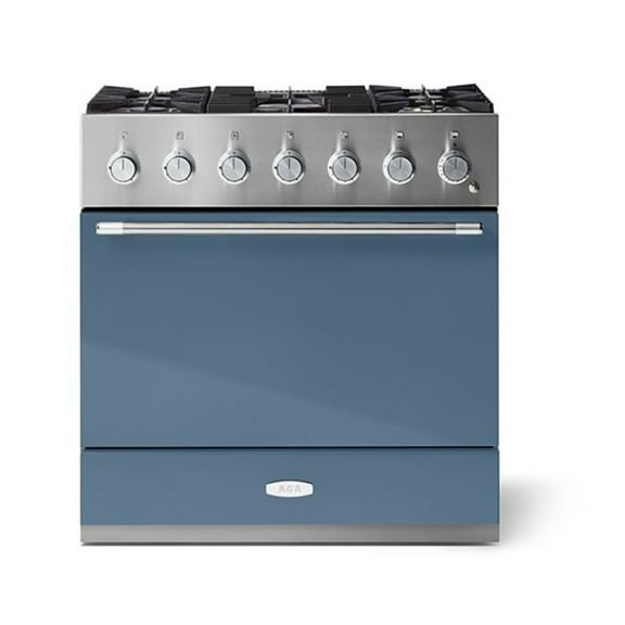 Aga Amc36df Mercury Series 36" Wide 4.9 Cu. Ft. Slide In Dual Fuel Range - Blue