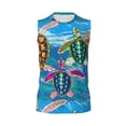 thumbnail image 6 of Lsque Little Sea Turtles Print Men's Cotton Blend Sleeveless Muscle Shirts (S-3XL)- Moisture Wicking, Odor Protection, UPF 30+,Large, 6 of 8