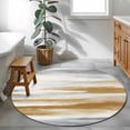 thumbnail image 4 of Brown Grey Ombre Round Rugs 3.3ft, Abstract Art Oil Painting Modern Non Slip Washable Rug Runner, Low Pile Indoor Floor Carpet Mat Bathroom Rugs for Living Room, Bedroom, Kids Room, 4 of 9