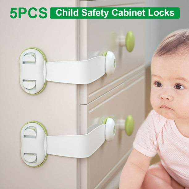 Pack of 10 - Child Safety Locks for Drawers, Doors and
