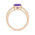 thumbnail image 2 of ANGARA Natural 2 Ct. Amethyst with Diamond Classic Ring in 14K Rose Gold for Women (Ring Size: 6), 2 of 9