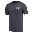 thumbnail image 2 of Men's Navy Nashville Predators Primary Logo Left Chest Distressed Tri-Blend T-Shirt, 2 of 3