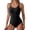 Black, variant on Womens Square Neck High Legline One Piece Swimsuit