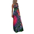thumbnail image 1 of SUNSIOM Robe Longue Décontractée d'Été pour Femme, Imprimé Teinture sur Nœuds, Col en U, Sans Manches, Robe Mode à Dos Croisé, 1 of 6