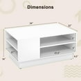 thumbnail image 3 of Resenkos Center Coffee Table, Living Room Table,Modern Coffee Table with 2-Tier Open Storage Shelves-White, 3 of 5