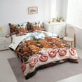 thumbnail image 3 of Feelyou Teen Gingerbread Man Bedding Comforter Set 7 Pieces, Happy New Year Full Bedding Set, Cartoon Christmas Lollipop Reversible Fitted Sheet Flat Sheet, Ultra Soft Home Decor, 3 of 7