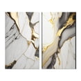 thumbnail image 2 of Designart "Opulent White and Gold Geode Marble I" Abstract Marble Wall Art Set Of 2 - White Abstract Canvas Set For Living Room Decor, 2 of 6
