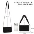 thumbnail image 3 of Wrangler Small Flap Crossbody Handbag Western Women Mini Purse with Ruched Paisley Strap & Chain Strap, Black, 3 of 7