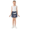 thumbnail image 3 of Girls' Skorts Elastic Waist Skorts with Inner Shorts Athletic Workout Shorts Skirts Swans and Pink Bows Small, 3 of 9