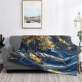 thumbnail image 2 of Uemuo Golden Fantasy Landscape Printed Throw Blanket for Couch, Fluffy Fuzzy Blankets for Bed, Sofa, Cozy Flannel Faux Fur Blanket-60"x50", 2 of 6