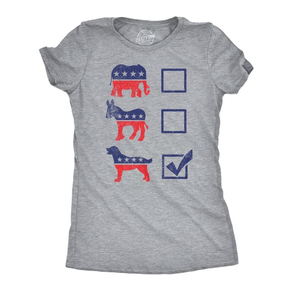 Womens Funny T Shirts Voting Ballot Dog Sarcastic National Puppy Graphic Tee for Ladies Womens Graphic Tees