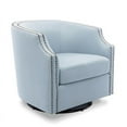 thumbnail image 3 of Bowery Hill Transitional Wooden Swivel Barrel Chair in Sky Blue, 3 of 8