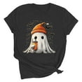 thumbnail image 4 of Tnhcen 2025 Women's Halloween Cute Print Cotton T-Shirt - Round Neck Short Sleeve Basic Tops Plus Size S-2XL Fall Festival Wear Costumes, 4 of 5