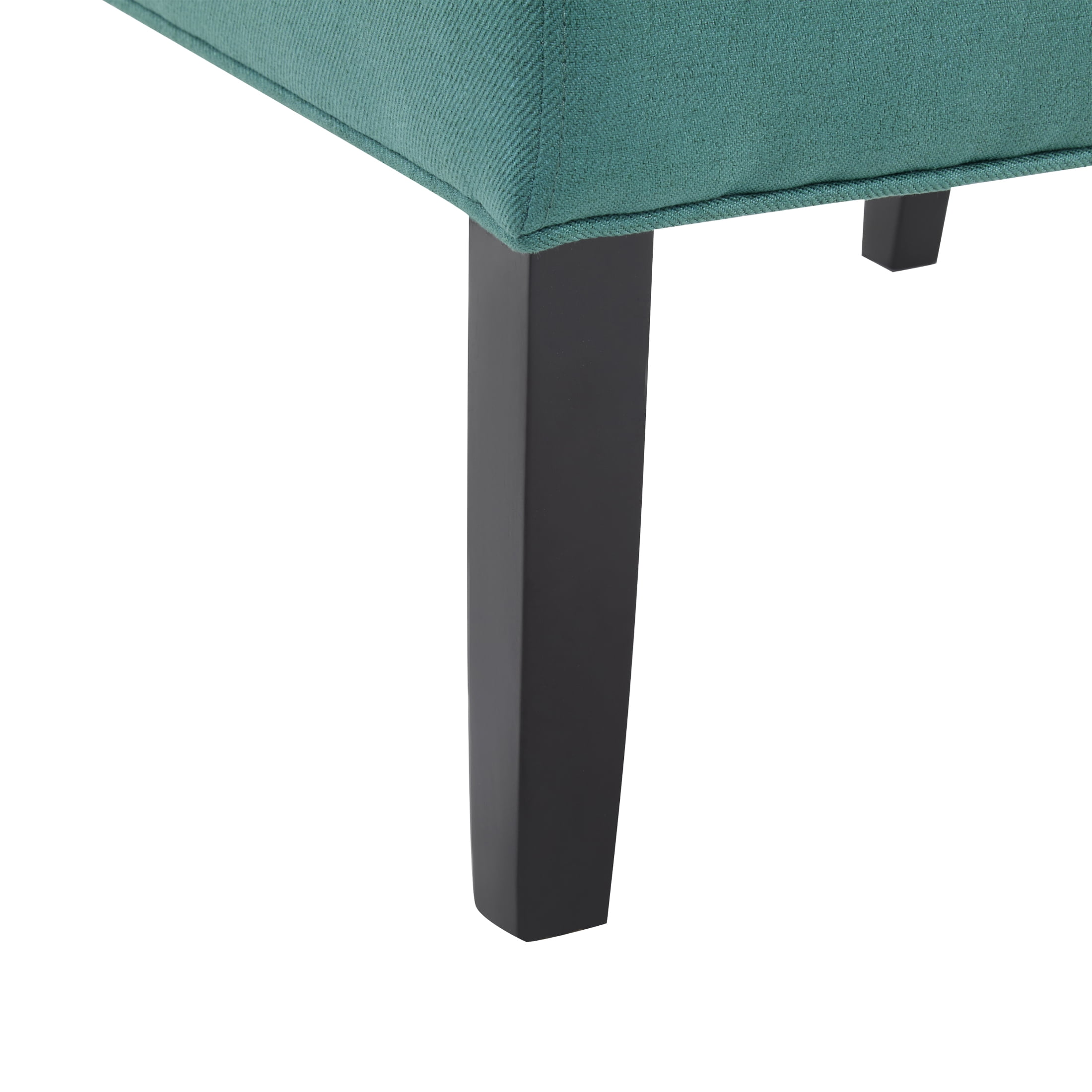 Noble House Kacey Dark Teal Fabric Slipper Chair, Blue