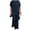 Navy Blue, variant on Women's 2-Piece Chiffon Set Casual Plus Size Wide Pant Suit Ruffle Asymmetric Layers Wedding Guest Outfit for Spring Summer