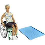 Barbie Ken Fashionistas Doll #167 with Wheelchair and Ramp, Tie-Dye Shirt and Accessories