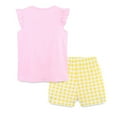 thumbnail image 2 of HILEELANG Toddler Girl Summer Short Clothes Sets Outfits Easter Cotton Pink Lemon Tee Shirts Shorts Playwear 3T, 2 of 5
