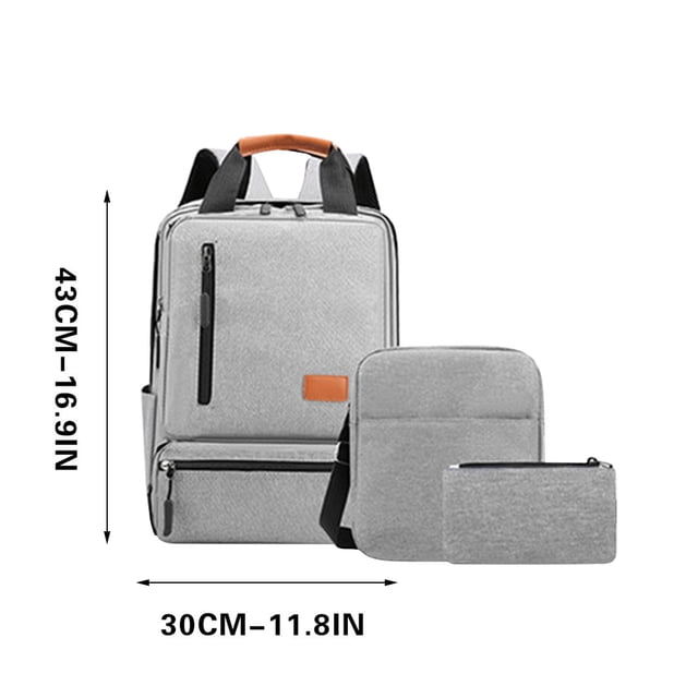 New Business Backpack Three Piece Set Large Capacity Cloth Computer Bag New Load Reducing College Student Backpack