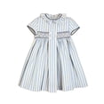 thumbnail image 1 of Vestido Twoflower para niños pequeños de 2 años, azul marino, a rayas, fruncido, vintage, 1 of 8