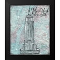 thumbnail image 2 of Medley, Elizabeth 15x18 Black Modern Framed Museum Art Print Titled - Map of New York, 2 of 5
