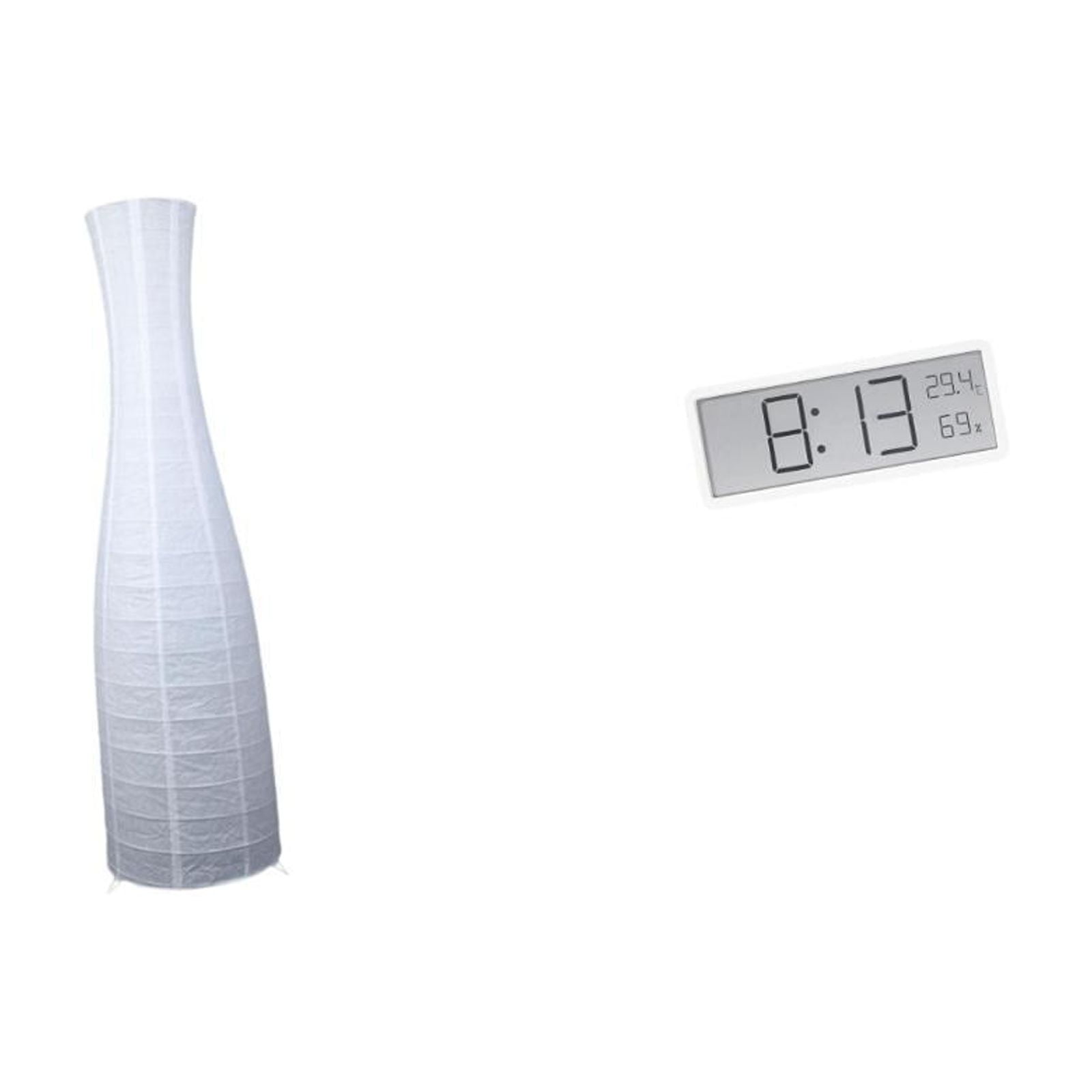 CarpNettore Minimalist Paper Floor Lamp Shade with Digital Display Multipurpose Protector Cover for Hotel Bedroom Living Room and Office Classroom