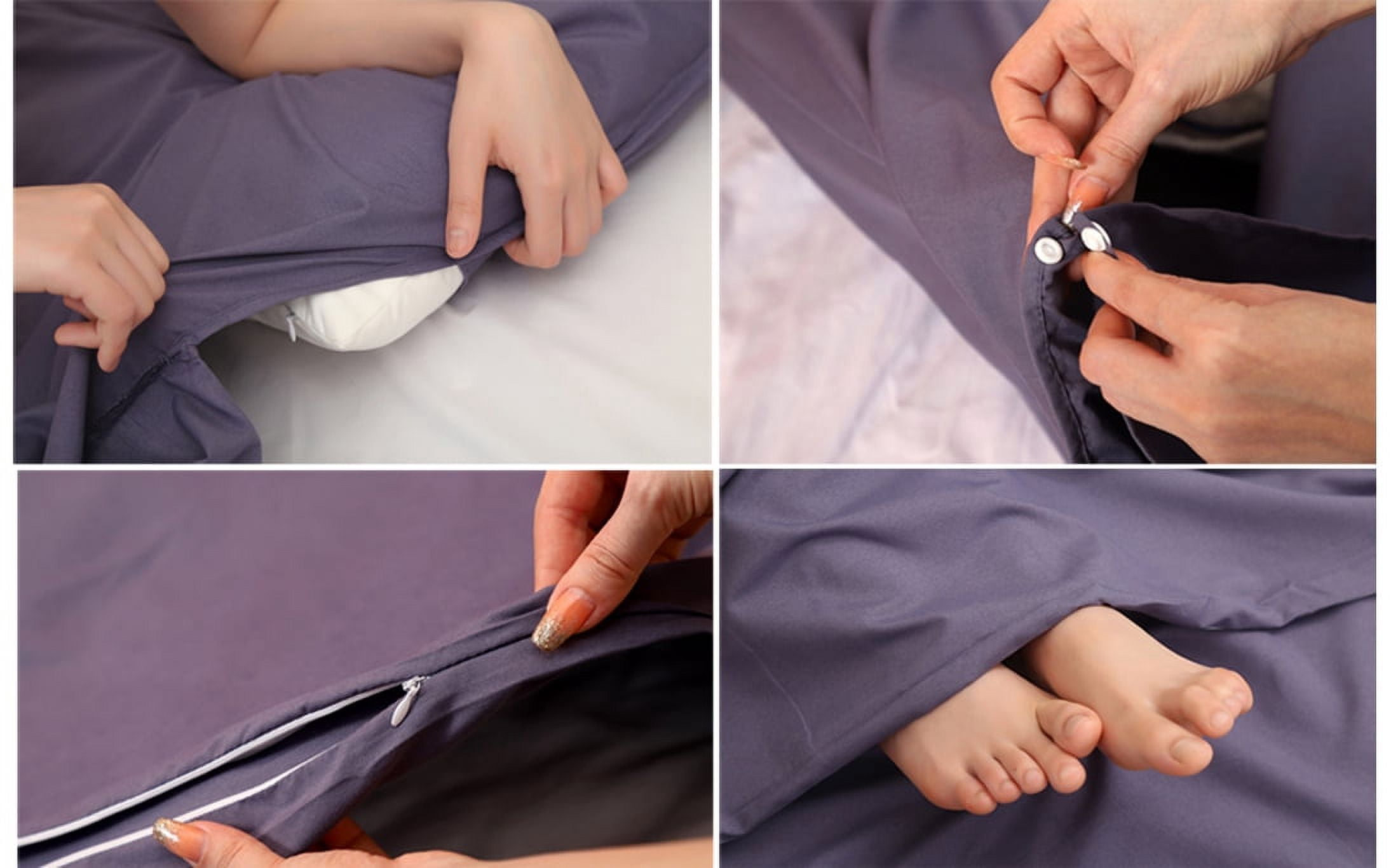 Jitty Sleeping Bag Liner 83"x45",Portable Lightweight Sleeping Bags,Travel Sheet with Pillow Slot for Adult Teen Hotel Travel Camping Home (Grey Blue)