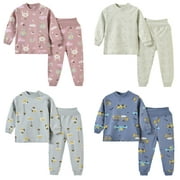 Kawaii Baby 2-Piece Sleep N Play Set - Unisex 100% Combed Cotton Sleeper with Pajamas - (Pack of 4)