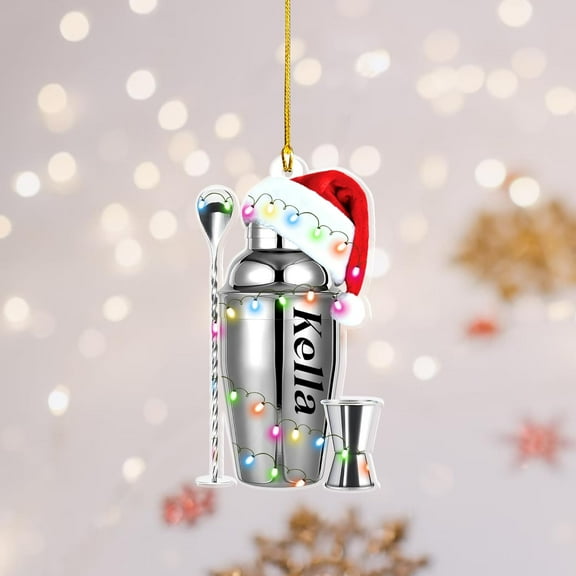 Personalized Bartender Kit Ornament, Bartender Ornament, Wine Cocktail Christmas Ornaments, Bartender Gifts Decor Tree Gift for Bartender Drink Home Party Favor Bar Christmas Ornaments (Btd 1) - 2935