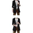thumbnail image 4 of Chaqueta cortavientos para hombre, estilo vintage, para primavera y otoño, estilo gabardina de negocios, abrigo largo clásico cruzado para hombre., 4 of 5