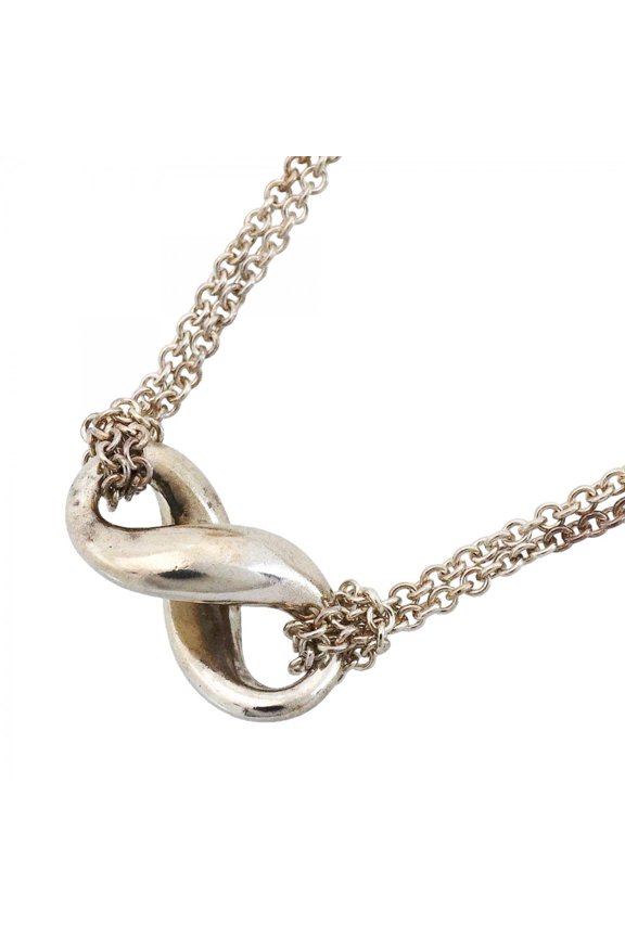 Pre-Owned Tiffany & Co. Infinity Double Chain Necklace, Sterling Silver 925, Women's