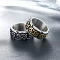 thumbnail image 4 of RSAMD Mens Viking Stainless Steel Ring Runes Compass Adjustable Ring Nordic Jewelry-10-#9-G, 4 of 9