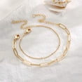 thumbnail image 5 of Turandoss 14K-Gold-Plated Bracelet for Women 14K-Gold-Plated Layering Oval Chain Bracelet Cute Layered Beads Women Jewelry Mothers Day Birthday Gift for Women Mom Teacher Girlfriend (Oval & Chain), 5 of 8