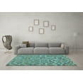 thumbnail image 3 of Ahgly Company Indoor Round Southwestern Light Blue Country Area Rugs, 4' Round, 3 of 4