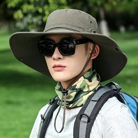 Wide Brim Sun Hat UPF 50 , Waterproof & Breathable for Men, Women - for Fishing, Hiking, Camping & Traveling