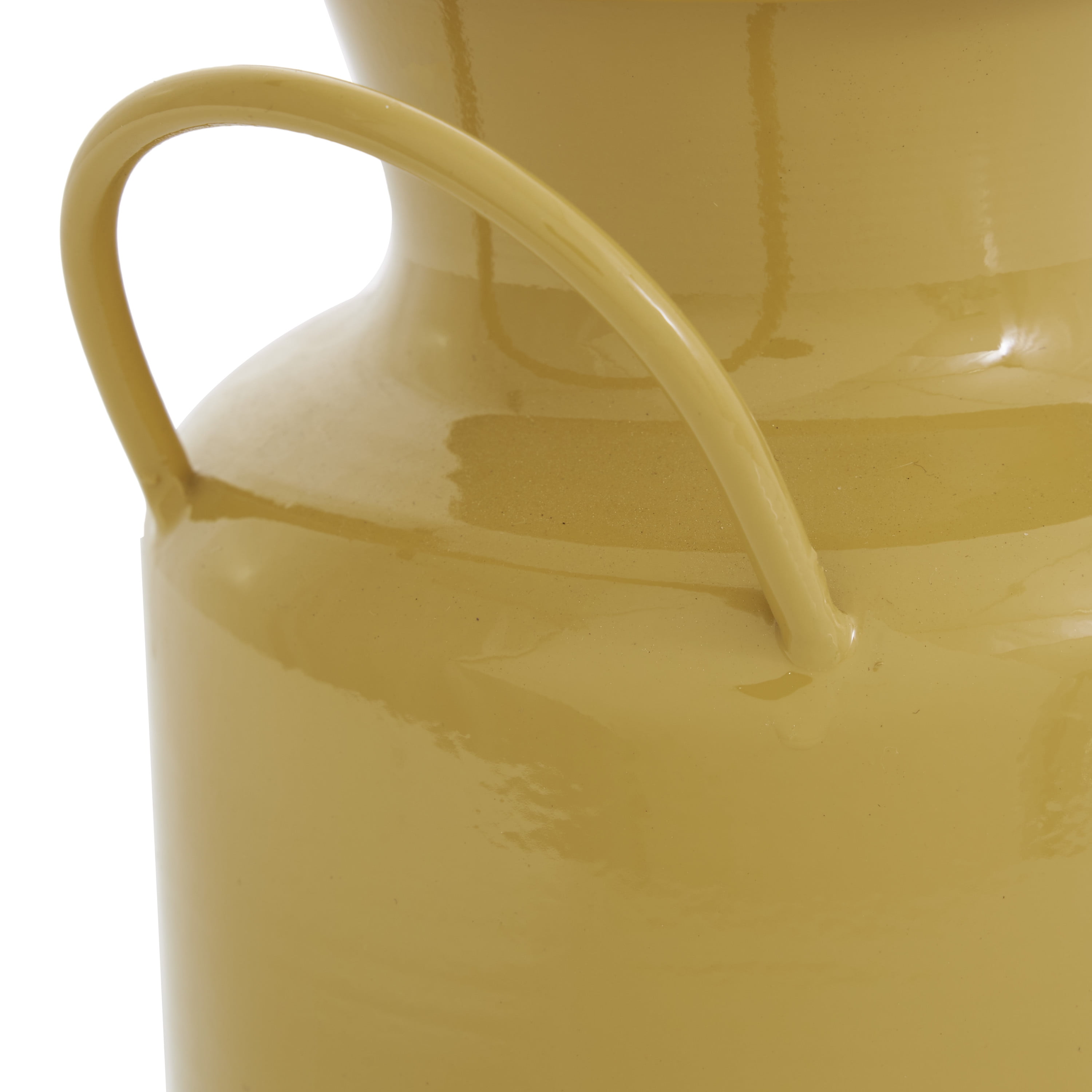 DecMode 8", 8"H Jug Multi Colored Metal Vase with Handles, Set of 2