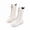 White, variant on Girls Combat Boots, Lace-Up Mid-Calf Riding Boots with Side Zipper and Lug Sole, Little/Big Kids