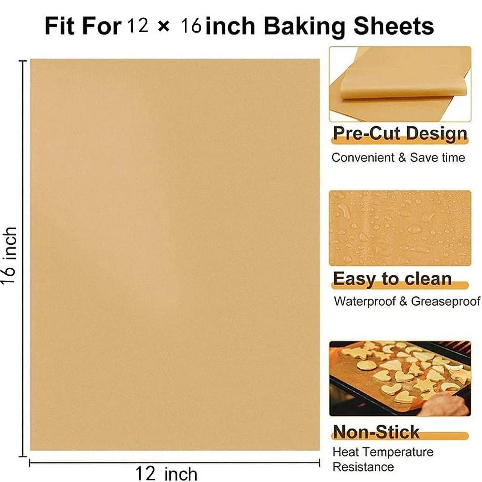 Bekeygirl Printed 200sheets/box 12x16 Parchment Sheets Baking, Non-Stick Unbleached Precut Parchment Paper Sheet for Baking, Cooking, Bread Cup Cake