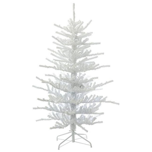 Flocked Twig Christmas Tree with Warm White LED Lights, 5.5 ft. x 46 in