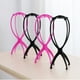 thumbnail image 3 of Soportes para peluca ajustables, soporte para peluca de plástico para exhibición de sombrero, soportes para cabeza de peluca, maniquí, soporte para peluca plegable portátil, negro y rosa, 3 of 5
