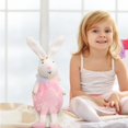 thumbnail image 4 of Large Plush Easter Bunny, Soft Stuffed Rabbit Toy for Easter Basket, Nursery Decor, Spring Photo Prop & Cuddly Gift Pink, 4 of 4
