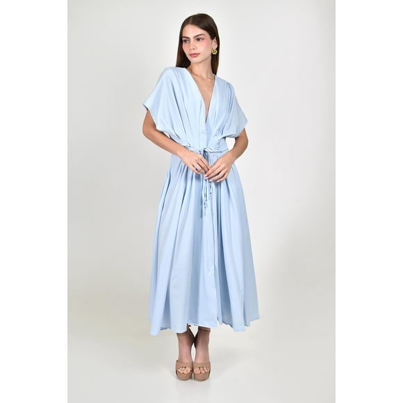 Vestido midi escote en V Roman Fashion /Juvenil, 140 (Azul cielo) azul cielo G