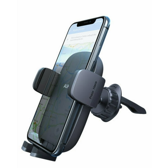 Phone Car Holder with Stronger Vent Clip, 360° Adjustable Car Phone Mount for Smartphone GPS Black