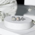 thumbnail image 3 of Rosec Jewels Natural Ethiopian Opal Stud Earrings with Diamond Halo for Women - AAA Grade, 18K White Gold, 3 of 9