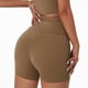 thumbnail image 2 of Pantalones cortos de yoga Estilo Europa y América Cintura alta Levantamiento de cadera Fitness Leggings cortos para correr Marrón L, 2 of 7