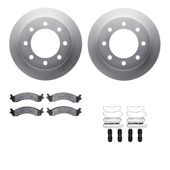 Dynamic Friction Company Front Geospec Brake Rotors with Ultimate Duty Performance Brake Pads includes Hardware 4412-40005