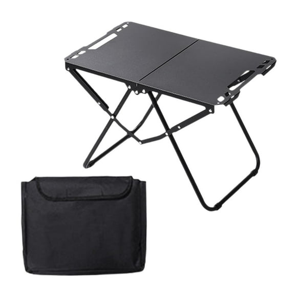 S SERENABLE Folding Camping Table Beach Table Sturdy Folding Table for Picnic Patio Yard Black