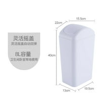 LOLIPPYY Swing Lid Trash Can: Plastic Slim Garbage Bin for Laundry Room Kitchen Bedroom Restroom Bathroom College Dorm Tight Spaces 8L